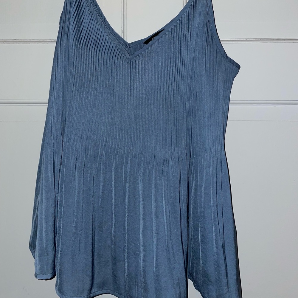 Express Large Light Blue Pleated Tank Top